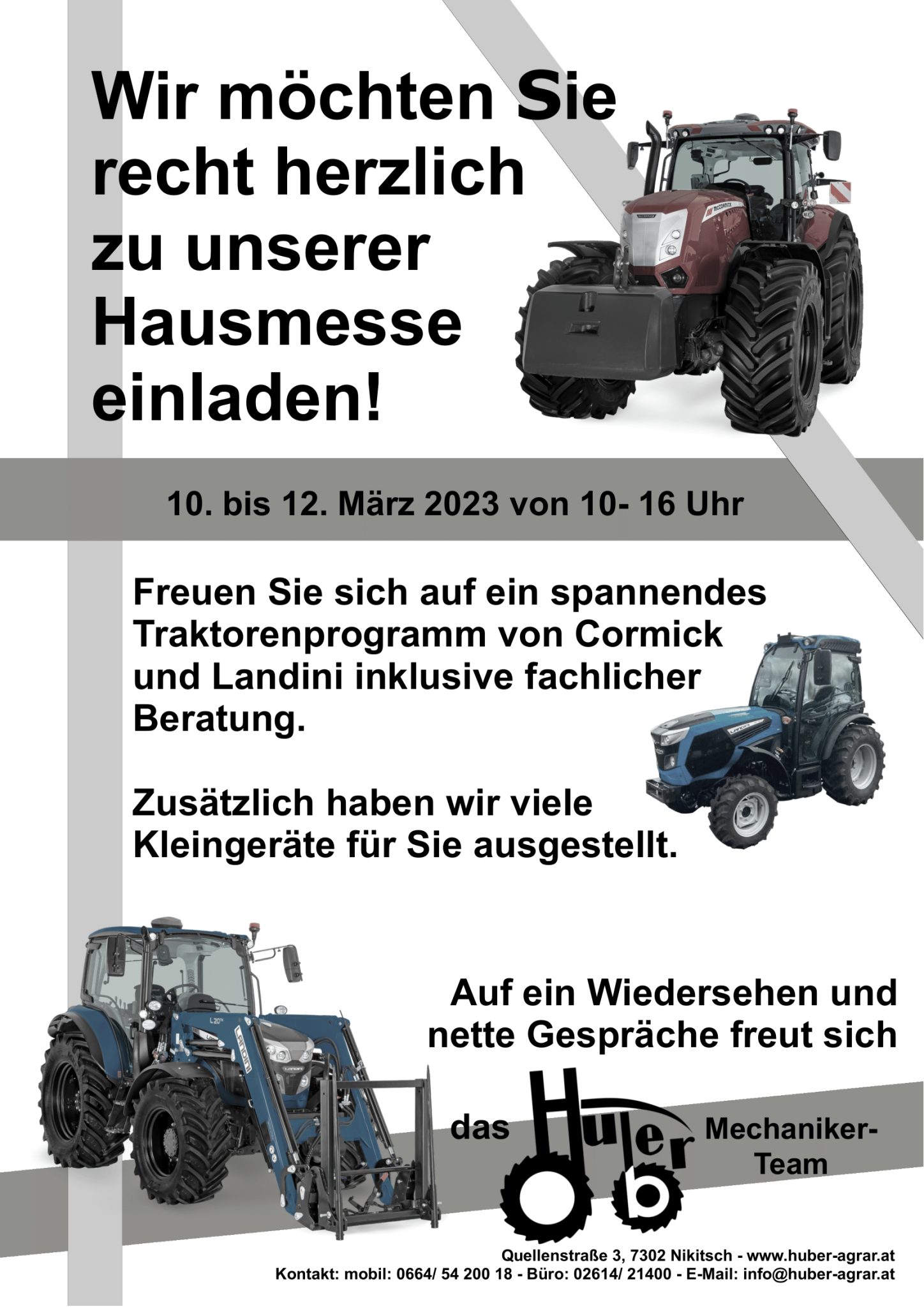 Spezialist für Agrar und Alternativtechnik HUBER Agrar KFZ Technik